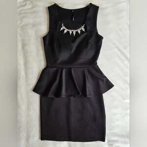 Love Culture Black Sleeveless Peplum Dress